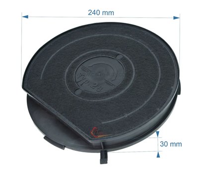 701079  Filtre de hotte anti odeurs au charbon actif Type 28 diamètre 240 mm 8,20 €
