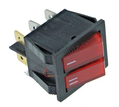 720005  Interrupteur double à voyant rouge 16A 250V 2,90 €