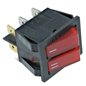 Interrupteur double à voyant rouge 16A 250V