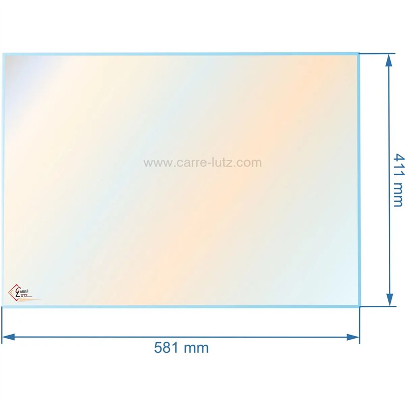 Vitre réfractaire Vitrocéramique 581x411 mm AXC07866A non sérigraphiée Deville