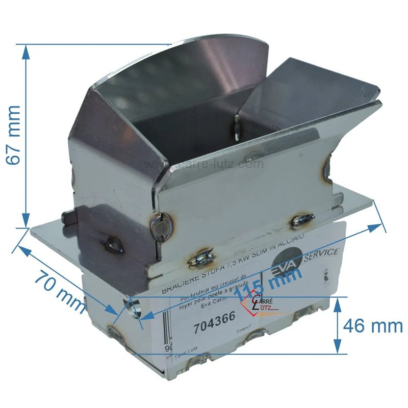 Pot bruleur ou creuset de foyer pour poele a granulé Eva Calor
