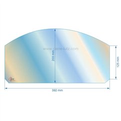 00105  Vitre de poele en Vitrocéramique 392x125x203 arrondi de foyer Efel giant Ciney 54,60 €