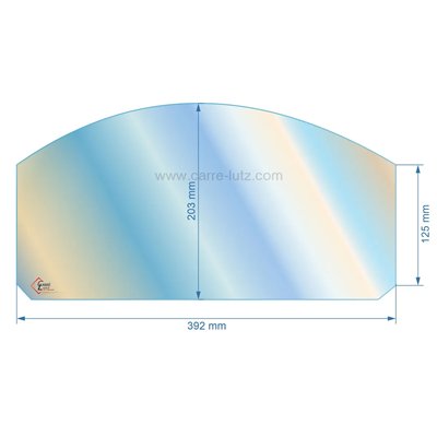 00105  Vitre de poele en Vitrocéramique 392x125x203 arrondi de foyer Efel giant Ciney 54,60 €