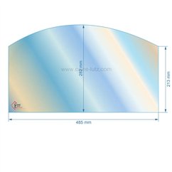 00106  Vitre de poele en Vitrocéramique 485x213x282 arrondi Efel harmonie Ciney 80,80 €