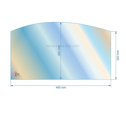 00001307368 - Vitre réfractaire Vitrocéramique 465X265X220 mm Godin