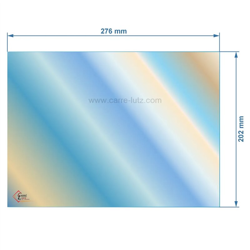 805013 - Vitre réfractaire Vitrocéramique 276x202 mm de poele Panadero Ibiza