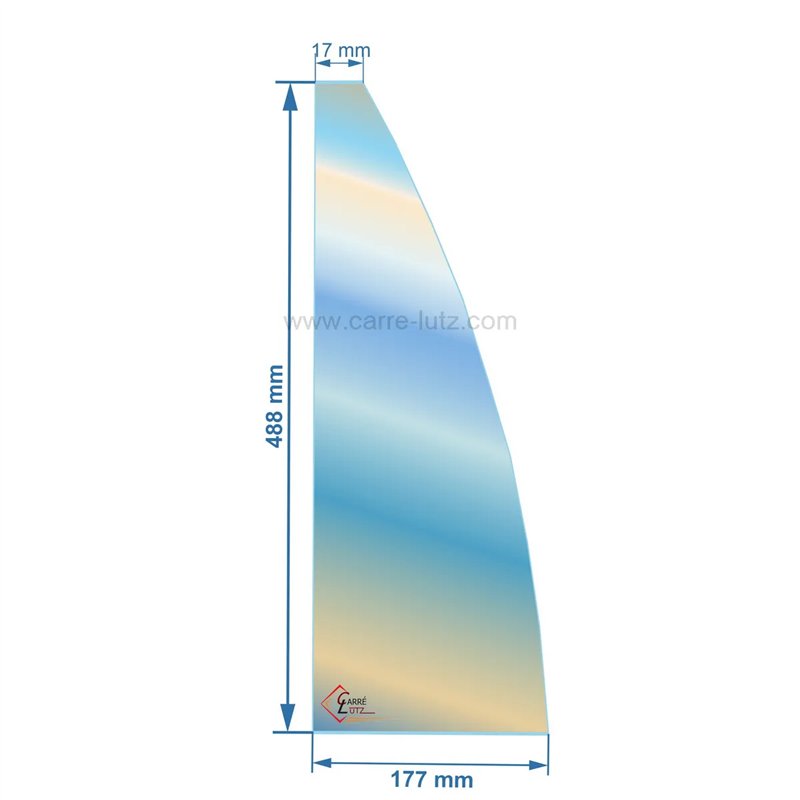 AX615344A - verre réfractaire Vitrocéramique 489x177/17 Invicta Tipi