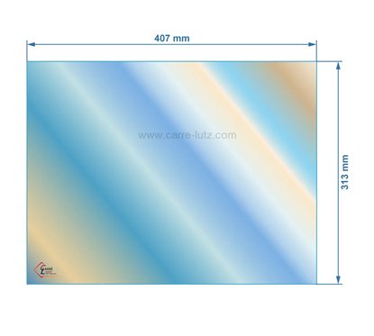 00269  AX601664A - verre réfractaire Vitrocéramique 407x313 de poêle Invicta Altea 67,30 €