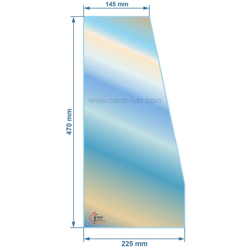 AX606167A - verre réfractaire Vitrocéramique 470x225/145 de poêle  Invicta Radio Le ch'ti 