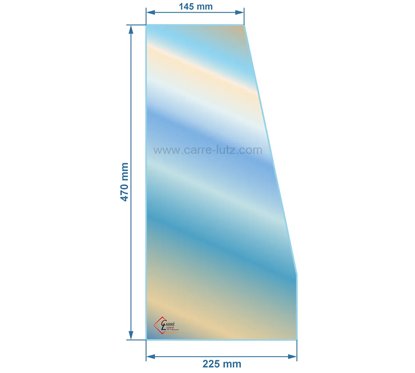 00270  AX606167A - verre réfractaire Vitrocéramique 470x225/145 de poêle Invicta Radio Le ch'ti  66,60 €