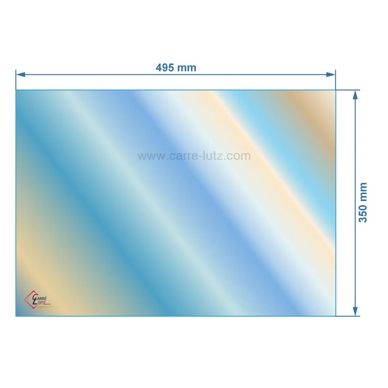 Verre réfractaire Vitrocéramique 495x350 de poêle compatible avec Invicta Siam - AX116660