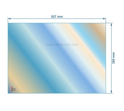 00272  AX606174 - verre réfractaire Vitrocéramique 527x380 de poêle Invicta Modena 96,80 €
