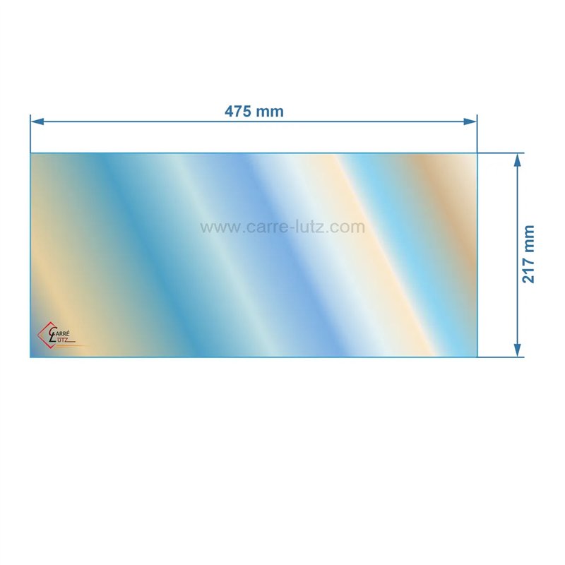 Verre réfractaire Vitrocéramique 475x217 mm compatible avec Invicta serie GO - AX666100