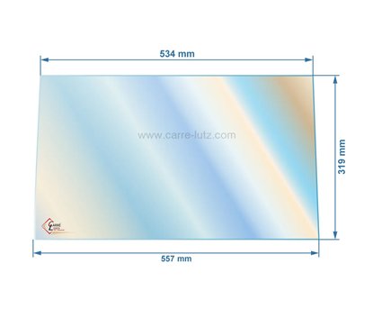 AX618244 - verre réfractaire Vitrocéramique 557/534x319 mm de poêle Invicta Luna