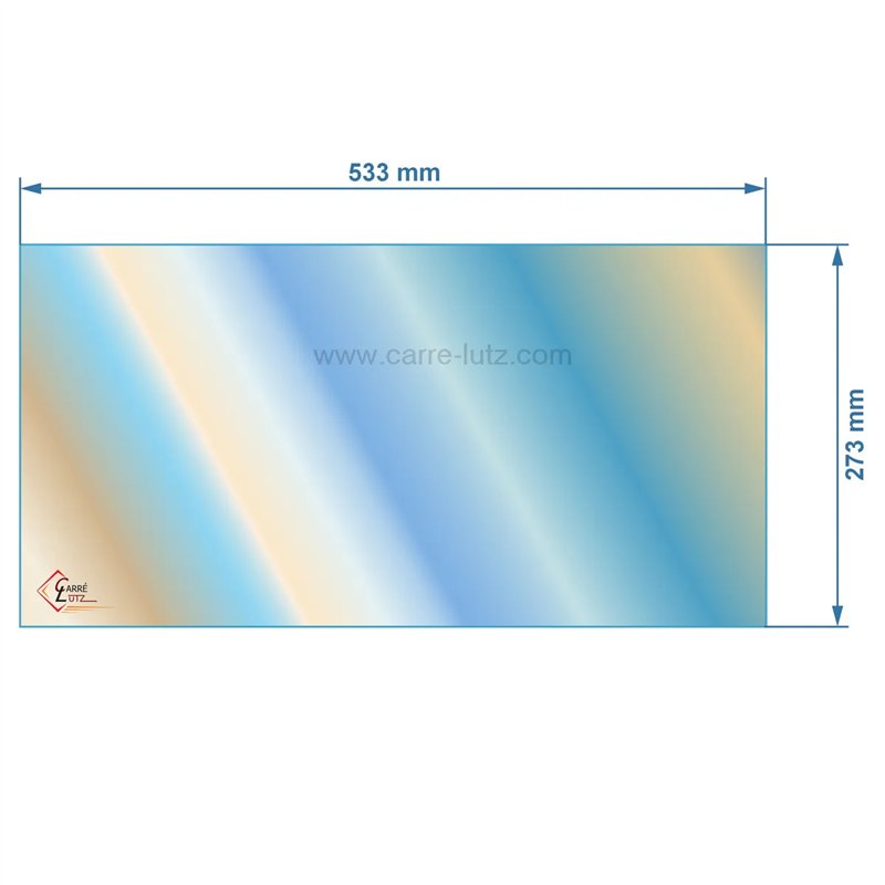 AX676183 - verre réfractaire Vitrocéramique 533x273 mm de poêle Invicta serie Cossu