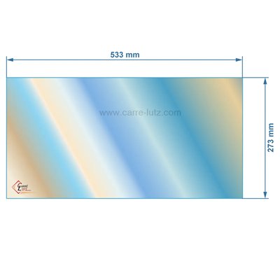 00278  AX676183 - verre réfractaire Vitrocéramique 533x273 mm de poêle Invicta serie Cossu 74,70 €