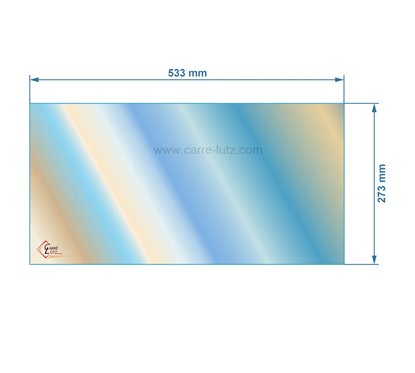 00278  AX676183 - verre réfractaire Vitrocéramique 533x273 mm de poêle Invicta serie Cossu 74,70 €