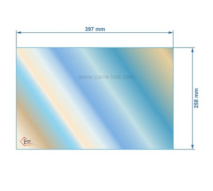 00279  AX606190A - verre réfractaire Vitrocéramique 397x258 mm de poêle Invicta Akimix 52,10 €