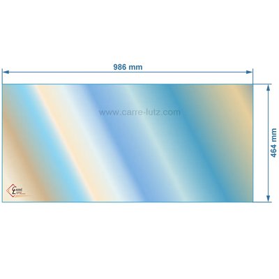 00280  AX126811A - verre réfractaire Vitrocéramique 986x464 mm de poêle Invicta 1100 GV  193,30 €