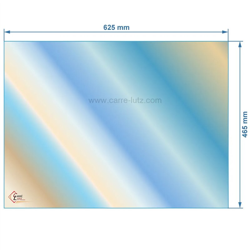 Verre réfractaire Vitrocéramique 625x465 mm non sérigraphiée compatible avec Invicta - AX826270B