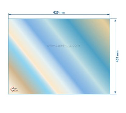 AX826270B - verre réfractaire Vitrocéramique 625x465 mm non sérigraphiée Invicta