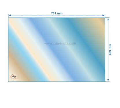 AX126280 - verre réfractaire Vitrocéramique 701x463 mm Invicta