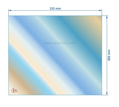 AX52700P - verre réfractaire Vitrocéramique 332x282 mm Invicta