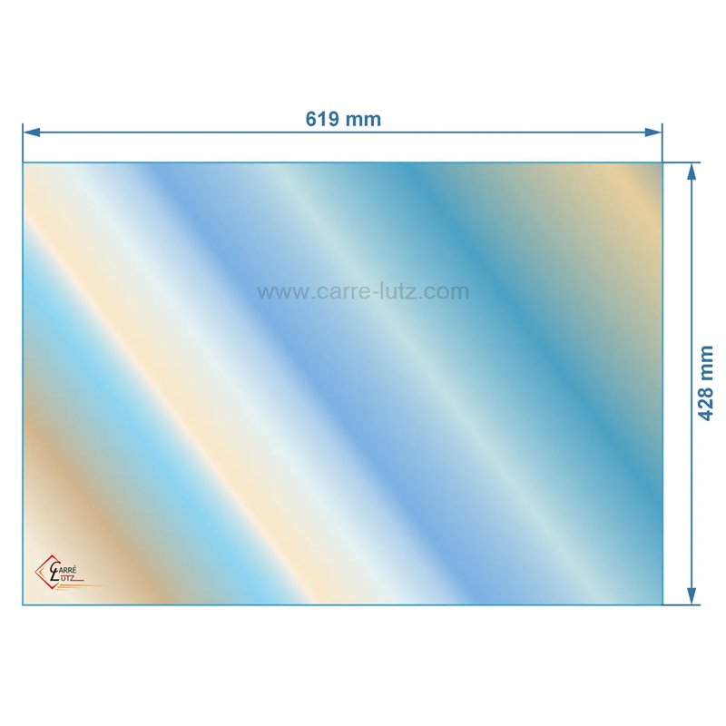 Verre réfractaire Vitrocéramique 619x428 mm non sérigraphiée compatible avec Invicta - AX826471A