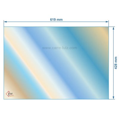 00290  AX826471A - verre réfractaire Vitrocéramique 619x428 mm non sérigraphiée Invicta 146,10 €