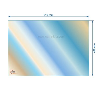 AX826471A - verre réfractaire Vitrocéramique 619x428 mm non sérigraphiée Invicta