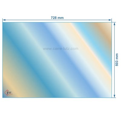 00303  AX828843A - Vitre réfractaire Vitrocéramique 728x503 mm non sérigraphié Invicta 175,00 €
