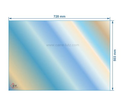 00303  AX828843A - Vitre réfractaire Vitrocéramique 728x503 mm non sérigraphié Invicta 193,60 €