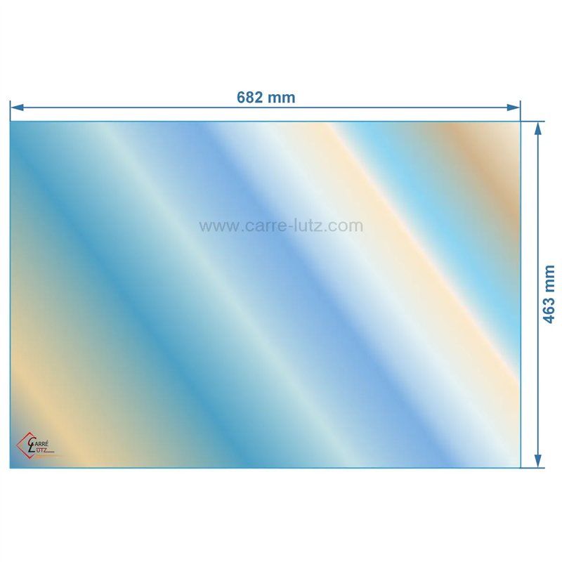 00308  AX603825A - Vitre réfractaire Vitrocéramique 682x463 mm Invicta 143,40 €