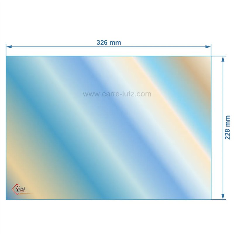 Vitre réfractaire Vitrocéramique 326x228 mm compatible avec Invicta - AX606138A