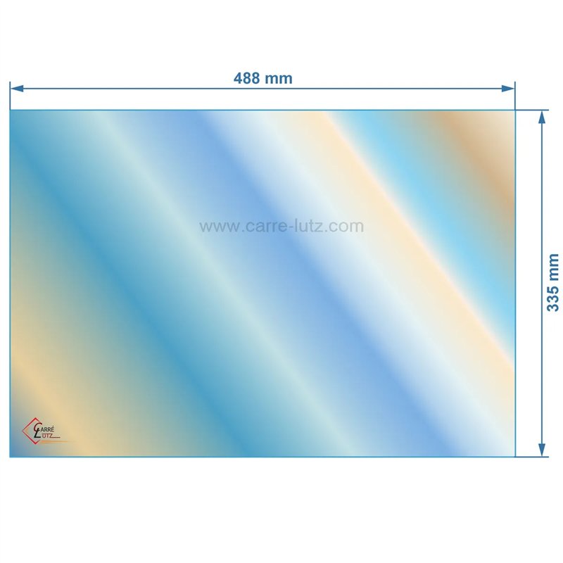 Vitre réfractaire Vitrocéramique 488x335 mm compatible avec Invicta - AX610444A