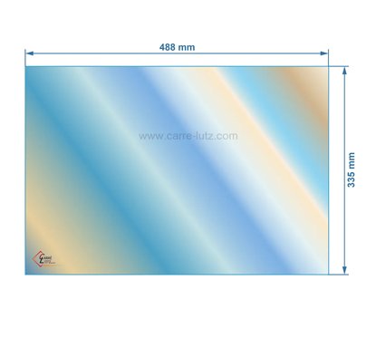 00310  AX610444A - Vitre réfractaire Vitrocéramique 488x335 mm Invicta  81,90 €
