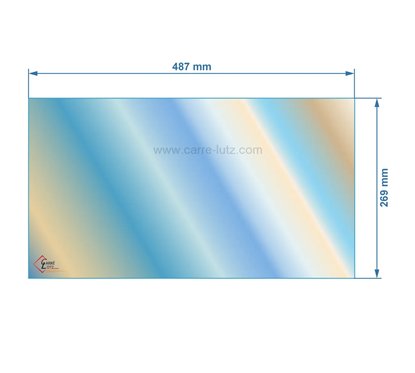 00312  AX677174A - Vitre réfractaire Vitrocéramique 487x269 mm Invicta  68,80 €