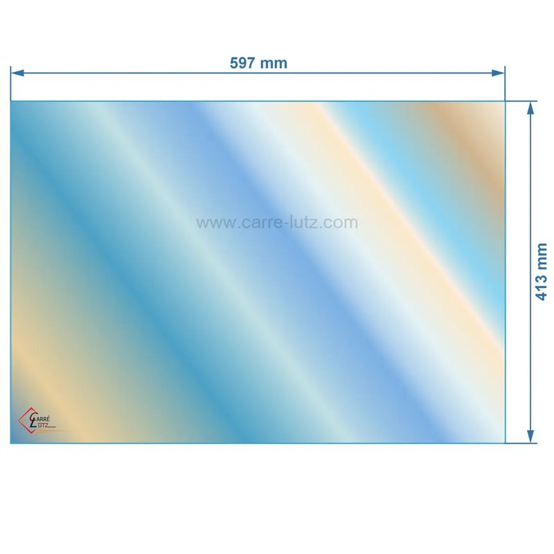 Vitre réfractaire Vitrocéramique 597x413 mm compatible avec Invicta - AX129270A