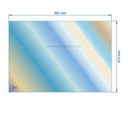 00314  AX129270A - Vitre réfractaire Vitrocéramique 597x413 mm Invicta  115,50 €