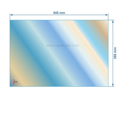 00316  AX125436A - Vitre réfractaire Vitrocéramique 545x366 mm Invicta  109,60 €