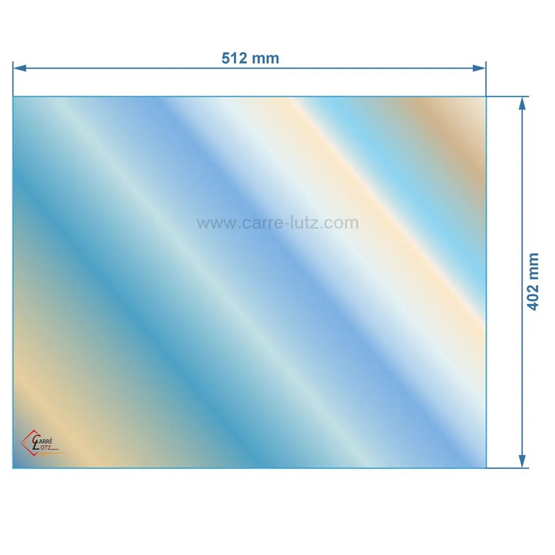Verre réfractaire Vitrocéramique 512x402 compatible avec Invicta - AX606199A