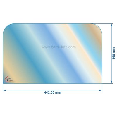 00274  AX606173A - verre réfractaire Vitrocéramique 442x268 mm 2 coins arrondi Invicta Bradford 54,50 €