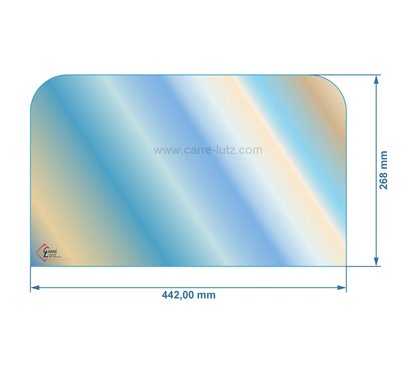 00274  AX606173A - verre réfractaire Vitrocéramique 442x268 mm 2 coins arrondi Invicta Bradford 130,30 €