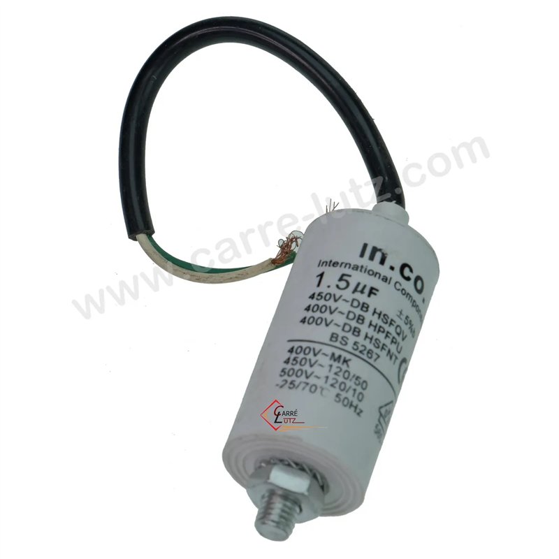230030 Condensateur permanent à fils 1,5 MF 450V 2,60 € 230030 Condensateur permanent à fils 1,5 MF 450V 2,60 €