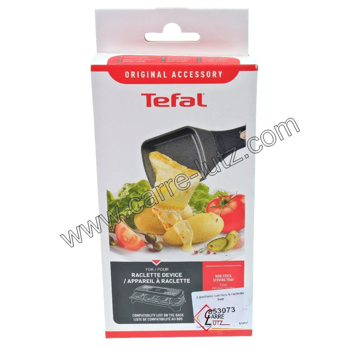 853073  XA400202 - 2 poêlons ou coupelles carrées à raclette Seb  13,70 €