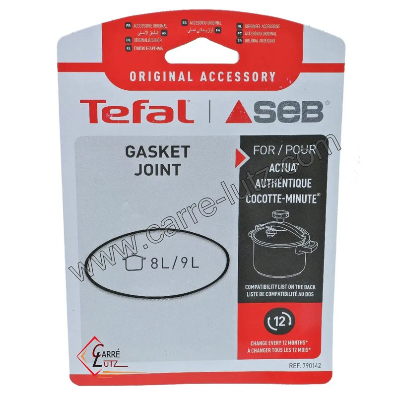 SEB0142  Joint d'autocuiseur alu et inox 8 litres Seb  20,70 €