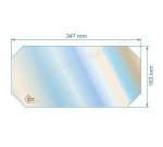 00102  Vitre de poele en Vitrocéramique 347x163 coins coupés de convecteur Efel 42,40 €