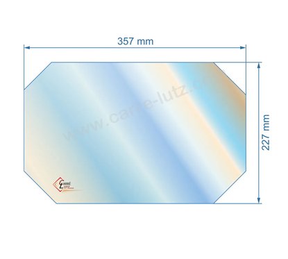 Vitre de poele en Vitrocéramique 357x227 coins coupés Efel toledo Ciney