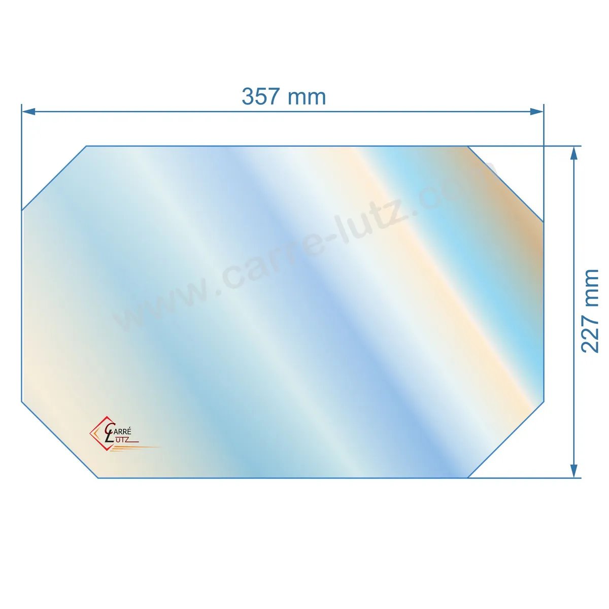 00103  Vitre de poele en Vitrocéramique 357x227 coins coupés Efel toledo Ciney 55,20 €