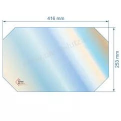 00104  Vitre de poele en Vitrocéramique 416x253 coins coupés Efel montana Ciney 66,30 €